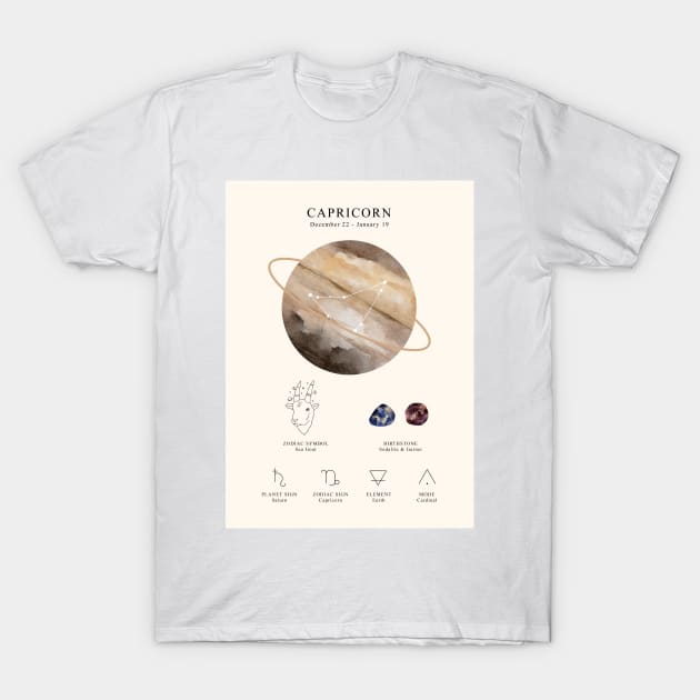 Capricorn - Astrology T-Shirt by Art Consulate